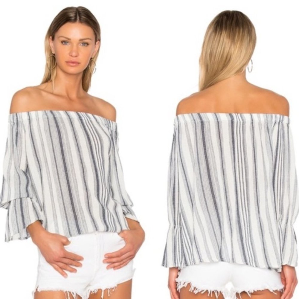 Sanctuary Blue & White Stripped Medium Blouse